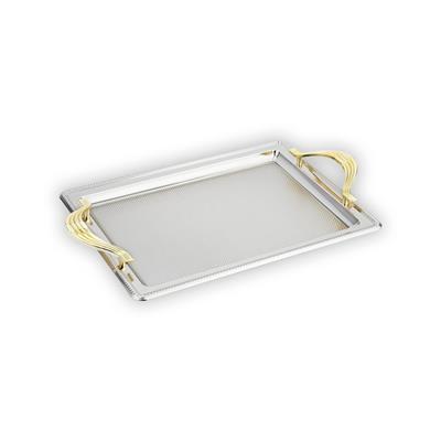 Schafer Ela 2 li Dikdörtgen Çay Tepsisi-Platin03