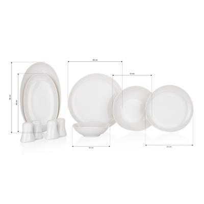 Schafer Ella Yemek Takımı 56 Parça-Beyaz