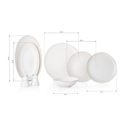 Schafer Ella Yemek Takımı 56 Parça-Platin