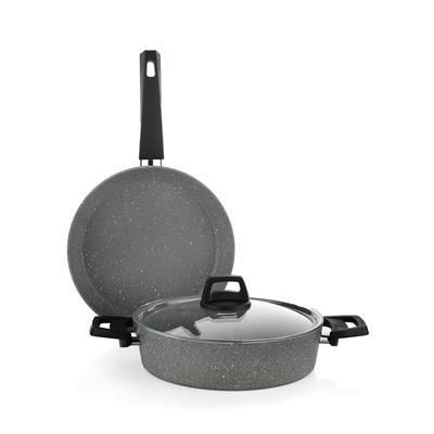 Schafer Eternal 2 li Set Basık Tencere 26Cm+Tava 26Cm-Gri