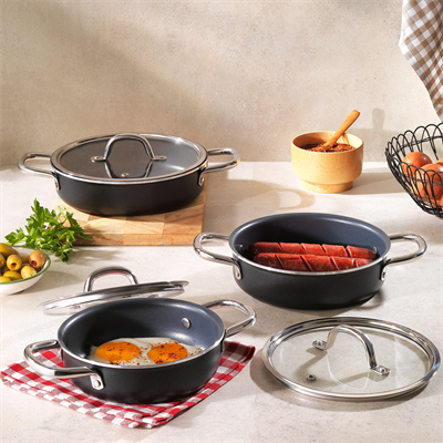 Schafer Everyday 3 lü Sahan Seti 6 Parça-Antrasit