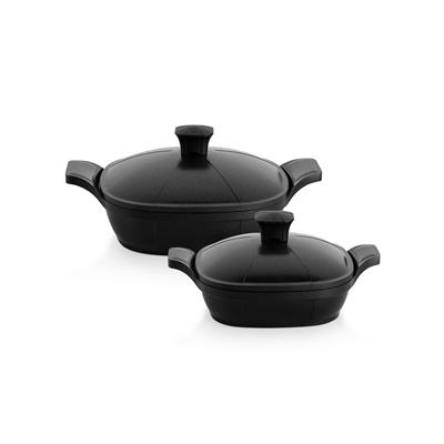 Schafer Felsen 2 li Seramik Sahan Seti-18Cm+22Cm