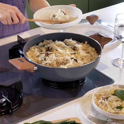 Schafer Fiesta Seramik Basık Tencere 24 Cm-Siyah