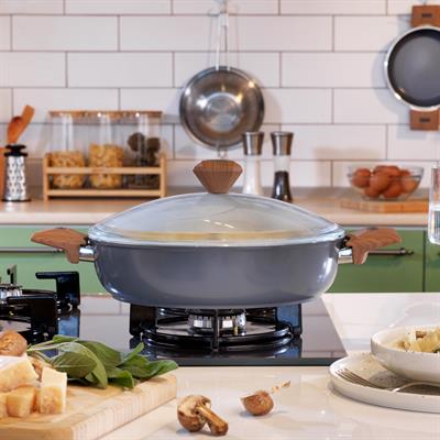 Schafer Fiesta Seramik Basık Tencere 30 Cm-Siyah