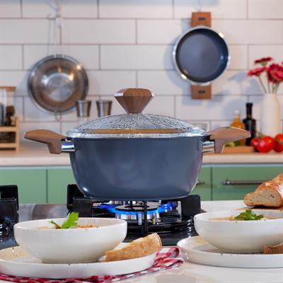 Schafer Fiesta Seramik Derin Tencere 24 Cm-Siyah