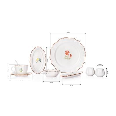 Schafer Fiora Kahvaltı Takımı 32 Parça-Çiçekli