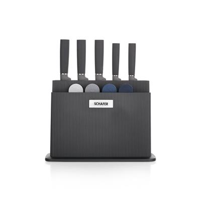 Schafer Forge Kesme Tahtası/Bıçak Seti 10 Parça-Siyah