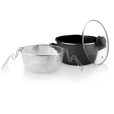 Schafer Fry Çıtır Kızartma Tenceresi 22 Cm-3 Parça-Siyah