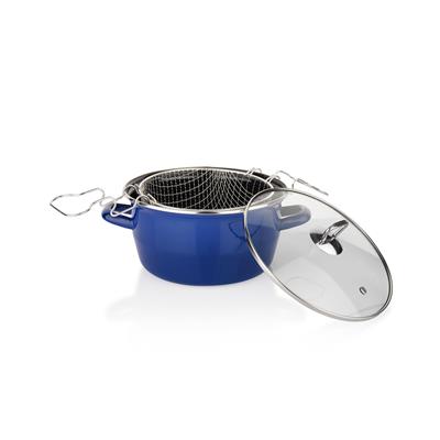 Schafer Fry Çıtır Kızartma Tenceresi 22 Cm-3 Parça-Lacivert