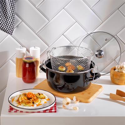 Schafer Fry Çıtır Kızartma Tenceresi 22 Cm-3 Parça-Siyah