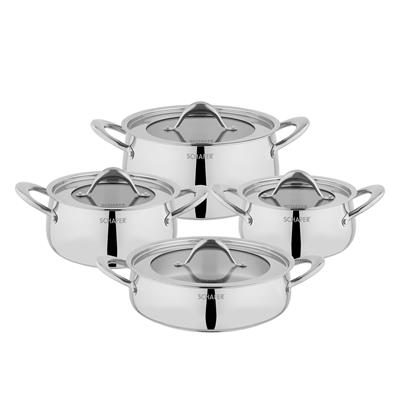 Schafer Galaxy Çelik Tencere Seti 8 Parça-Inox
