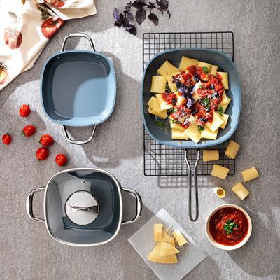 Schafer Gastronomie Master Seramik Derin Tencere 20Cm-Siyah/Gri