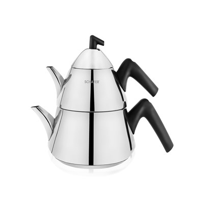 Schafer Giza Piramit Çaydanlık Takımı Orta Boy 3 Parça-Inox