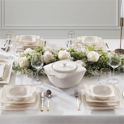 Schafer Glamor Pure Yemek Takımı 60 Parça-Gold