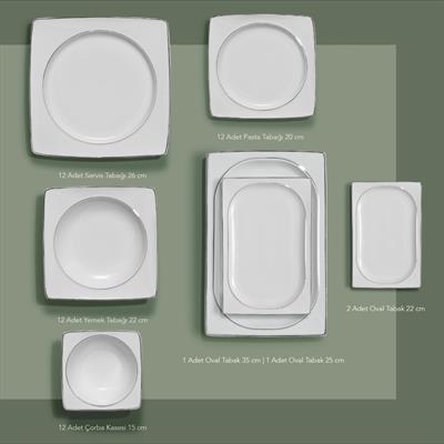 Schafer Glamor Pure Yemek Takımı 60 Parça-Platin