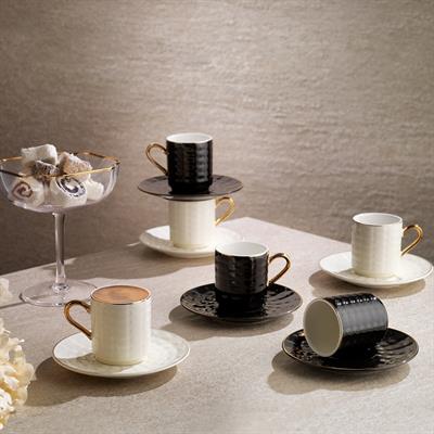 Schafer Glossy 6 Kişilik Kahve Fincan Takımı 12 Parça-Asorti01