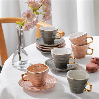 Schafer Glossy 6 Kişilik Kahve Fincan Takımı 12 Parça-Asorti04