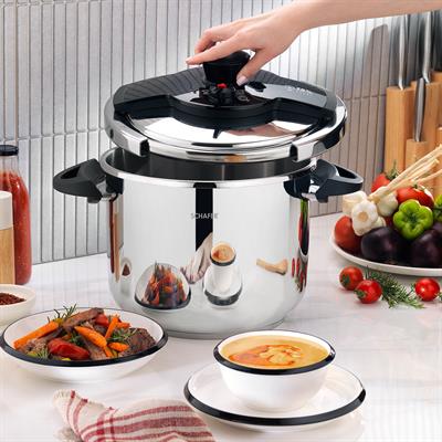 Schafer Grand Düdüklü Tencere 12 L-Siyah