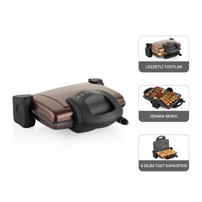 Schafer Grill Chef Tost Makinesi-Kahverengi
