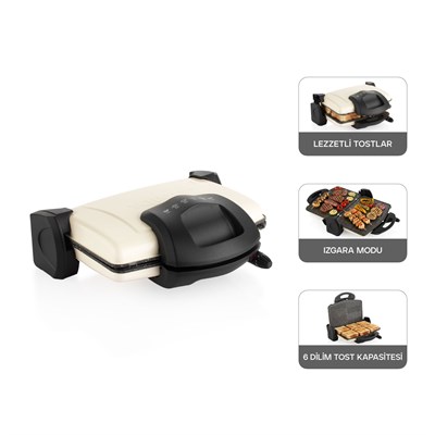 Schafer Grill Chef Tost Makinesi-Krem