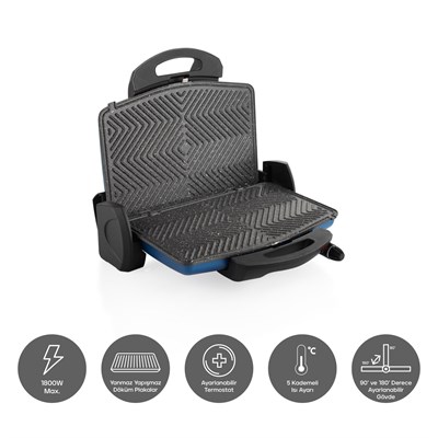 Schafer Grill Chef Tost Makinesi-Mavi