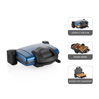 Schafer Grill Chef Tost Makinesi-Mavi