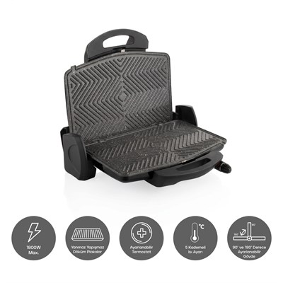 Schafer Grill Chef Tost Makinesi-Siyah
