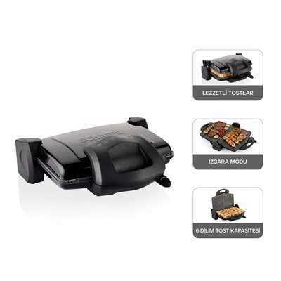 Schafer Grill Chef Tost Makinesi-Siyah