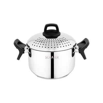 Schafer Gurme Süzgeçli Makarna Tenceresi 2 Parça-Inox