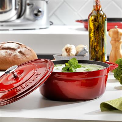 Schafer Guss Cahef Döküm Derin Tencere 20Cm-2 Parça-Kırmızı