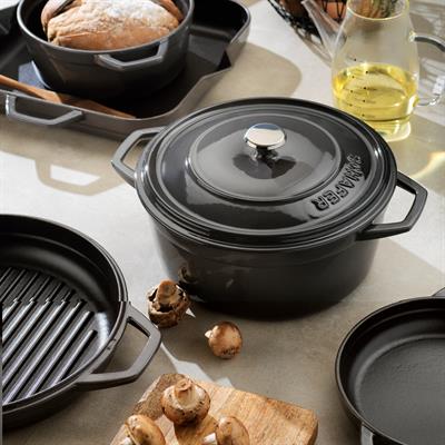 Schafer Guss Chef Döküm Sahan Çift Kulplu 19 Cm 1 Parça-Gri