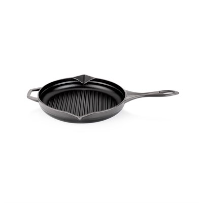 Schafer Guss Chef Döküm Yuvarlak Grill Tava 28Cm-1 Parça-Gri
