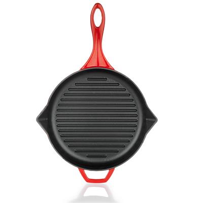Schafer Guss Chef Döküm Yuvarlak Grill Tava 28Cm-1 Parça-Kırmızı
