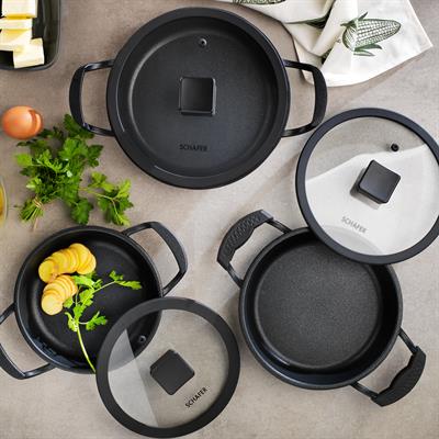 Schafer Hektor 3 lü Döküm Sahan Seti 6 Parça-Siyah