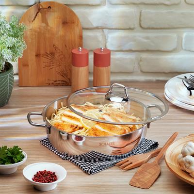 Schafer Held Çelik Basık Tencere 28 Cm-2 Parça-Inox