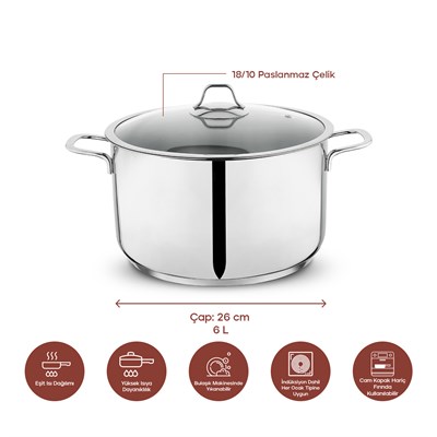 Schafer Held Çelik Derin Tencere 26 Cm-2 Parça-Inox