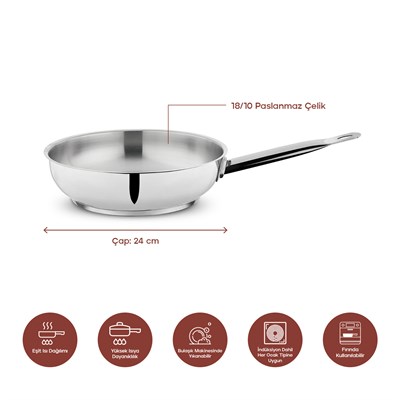 Schafer Held Çelik Tava 24 Cm-1 Parça-Inox