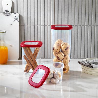 Schafer Hold 3 lü Saklama Kabı-Kırmızı