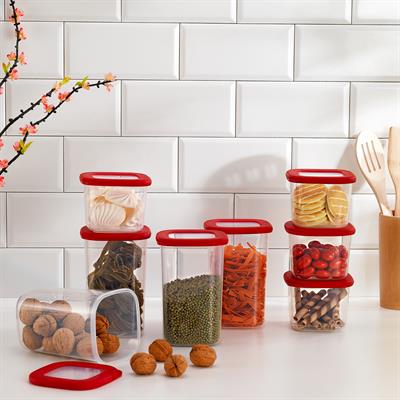 Schafer Hold 8 li Saklama Kabı-Kırmızı