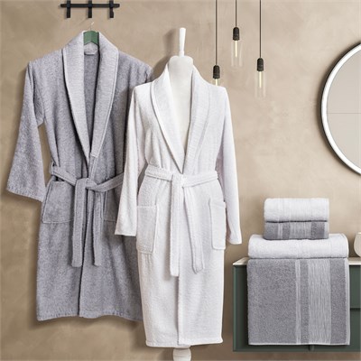 Schafer Home Bohemia 2 Banyo Seti 6 Parça-Gri/Pudra