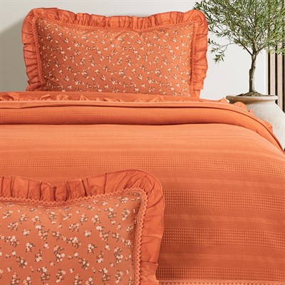 Schafer Home Chance Çift Kişilik Pike Takımı 4 Parça-Kiremit