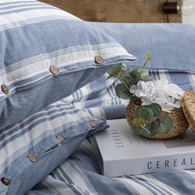 Schafer Home Clasy İpliği Boyalı ÇK Nevresim Takımı 4 Parça-İndigo