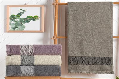 Schafer Home Crepe Armürlü Havlu 70x140 Cm-Gri