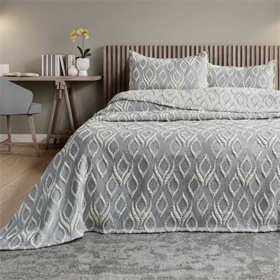 Schafer Home Duo Yatak Örtüsü 3 Parça-Gri