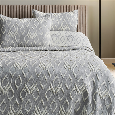 Schafer Home Duo Yatak Örtüsü 3 Parça-Gri