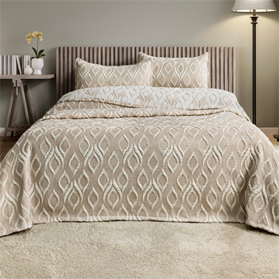 Schafer Home Duo Yatak Örtüsü 3 Parça-Bej