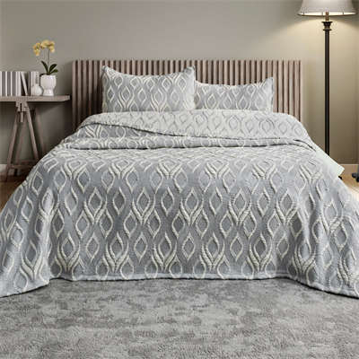 Schafer Home Duo Yatak Örtüsü 3 Parça-Gri