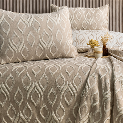 Schafer Home Duo Yatak Örtüsü 3 Parça-Bej