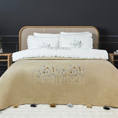 Schafer Home Estiva Çift Kişilik Nevresim Takımı 7 Parça-Ekru
