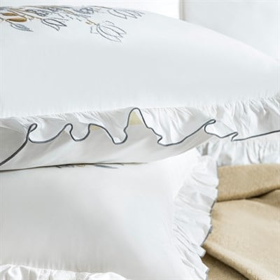 Schafer Home Estiva Çift Kişilik Nevresim Takımı 7 Parça-Ekru